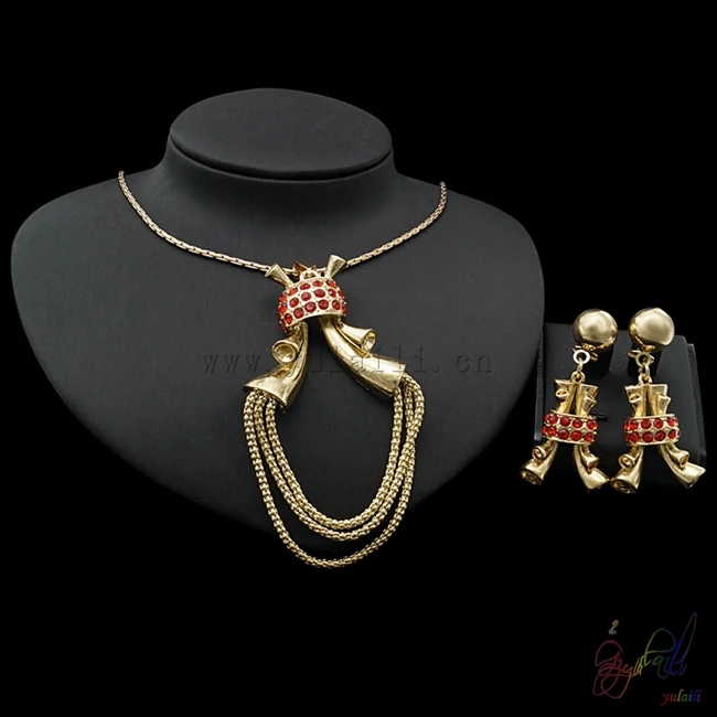 

Yulaili Free Shipping High Quality Ladies Costume Hot Sell Necklace Earrings Two Jewelry Sets