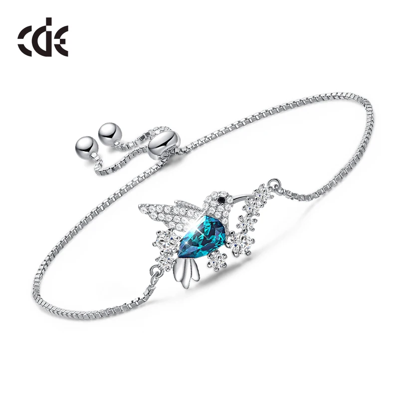 CDE Embellished with crystals Bracelet Bangle Woman Zircon 925 Sterling Silver Fine Jewelry Elegant Chic Bijous