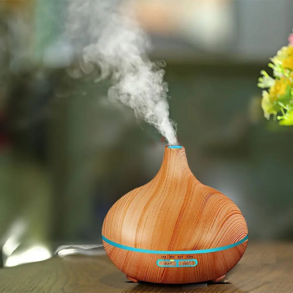 

300ml Wood Grain Ultrasonic Aromatherapy Machine Home Humidifier Office Gift