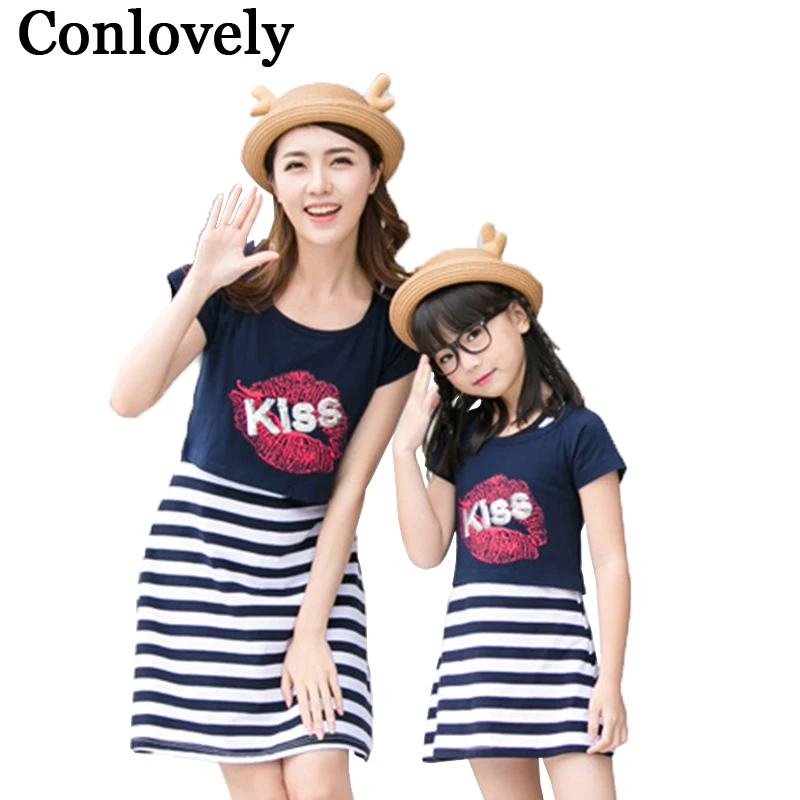 Buy Mother Daughter Clothes Striped Strap Dress and T