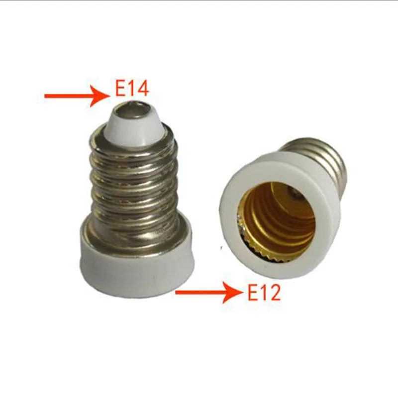 E14 To E12 Lamp Holder E12 LED Candle Light Base Converter 100PCSin