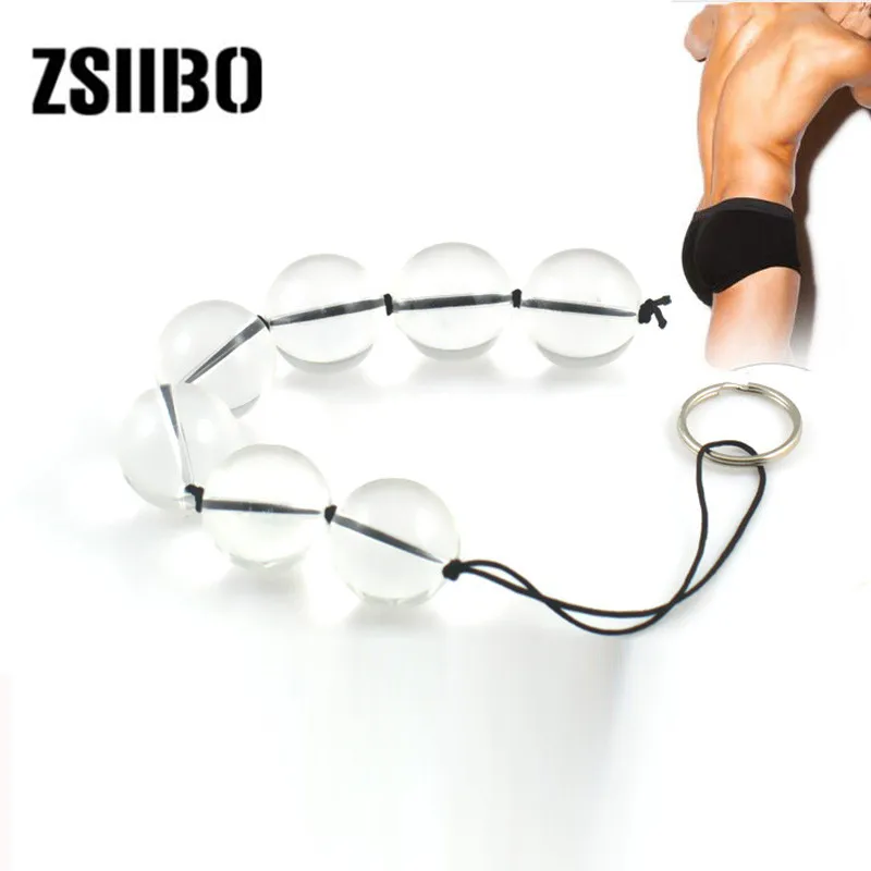Erotic Accessories glass Anal Beads Vaginal Balls Transparancy Glass Anal Sex Toys  Crystal Balls Butt Plug Sex Products GS76