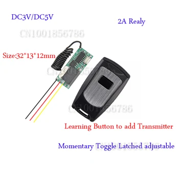 

Digital Radio Remote Control Switch Mini Size DC5V Transmitter Receiver System Normally Open Comon Normally Close Learning Code