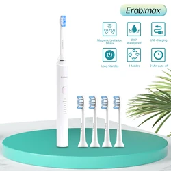 Erabimax Sonic Electric Toothbrush USB Rechargeable Oral Hygiene Dental Care Electrical Toothbrush Adult White Waterproof Erabimax Sonic Electric Toothbrush USB Rechargeable Oral Hygiene Dental Care Electrical Toothbrush Adult White Waterproof