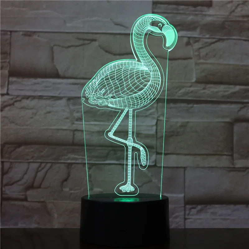 3d Ночник светильник Luminaria Flamingo Светодиодная лампа Power Bank De Mesa GX2369|Ночники| |