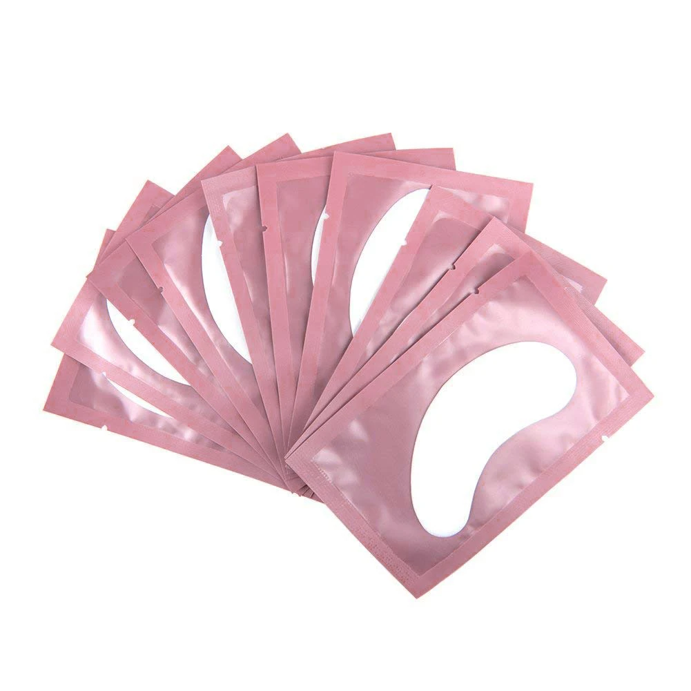 100 пар патчей для наращивания ресниц под глазные накладки бумажные патчи розовые безворсовые наклейки для накладных ресниц - Цвет: Pink