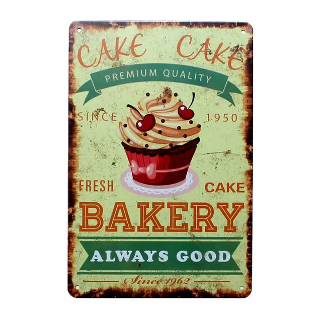 Online Shop Happy Birthday Cake Delicious Bakery Food Metal Tin
