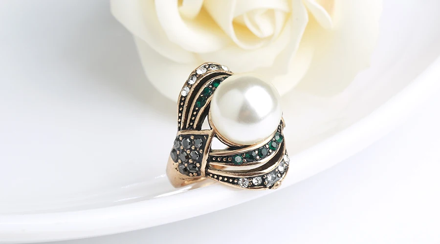 Kinel, винтажные ювелирные изделия, жемчужное кольцо для женщин, античное золото, Свадебная вечеринка, женские турецкие ювелирные изделия, новинка