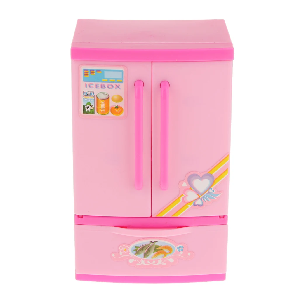 Kids Play Dollhouse Mini Refrigerator Pretend Toy Educational Creative