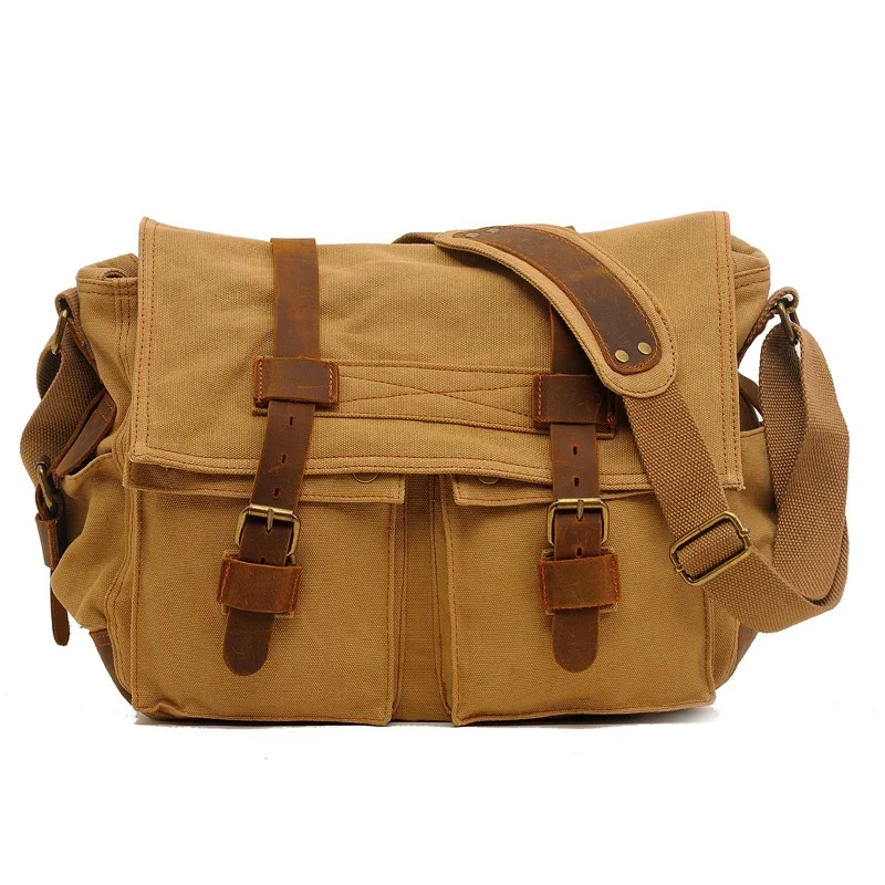 M138 Brand Multi-function Canvas Leather Crossbody Bag Men Military Army Vintage Messenger Bags Large Shoulder Bag Travel Bags M138 Brand Multi-function Canvas Leather Crossbody Bag Men Military Army Vintage Messenger Bags Large Shoulder Bag Travel Bags