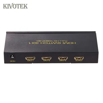 

3D 3 Ports HDMI Switch Switcher 3x1 HD1080P Adapter with IR Remote Control Female Connector For HDTV PC Free Shipping