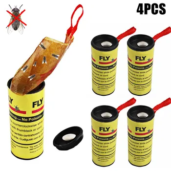 

4pcs Rolls Sticky Fly Paper Eliminate Flies Insect Bug Glue Catcher Safe Non-toxic Trap E2S