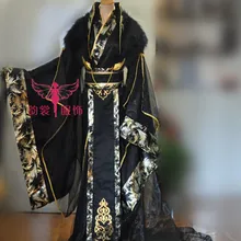 Большой черный скрытый узор широкий рукав Hanfu костюм стоячий воротник мужской ханьфу Косплей Китайский традиционный ханьфу мужской костюм