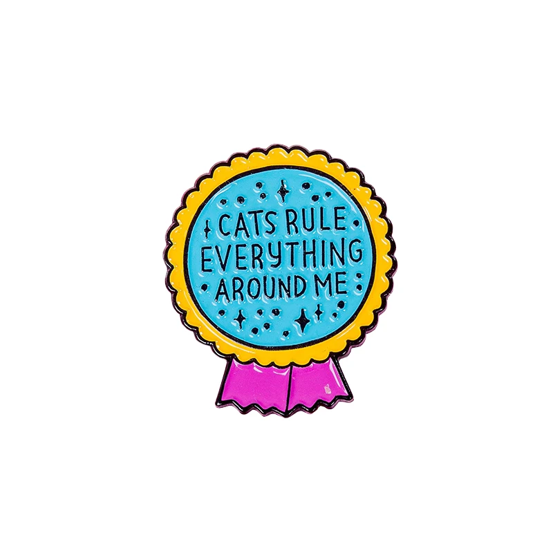 

SALE Cats Rule Everything Enamel Pin lapel pin cats rule CREAM cat PIN