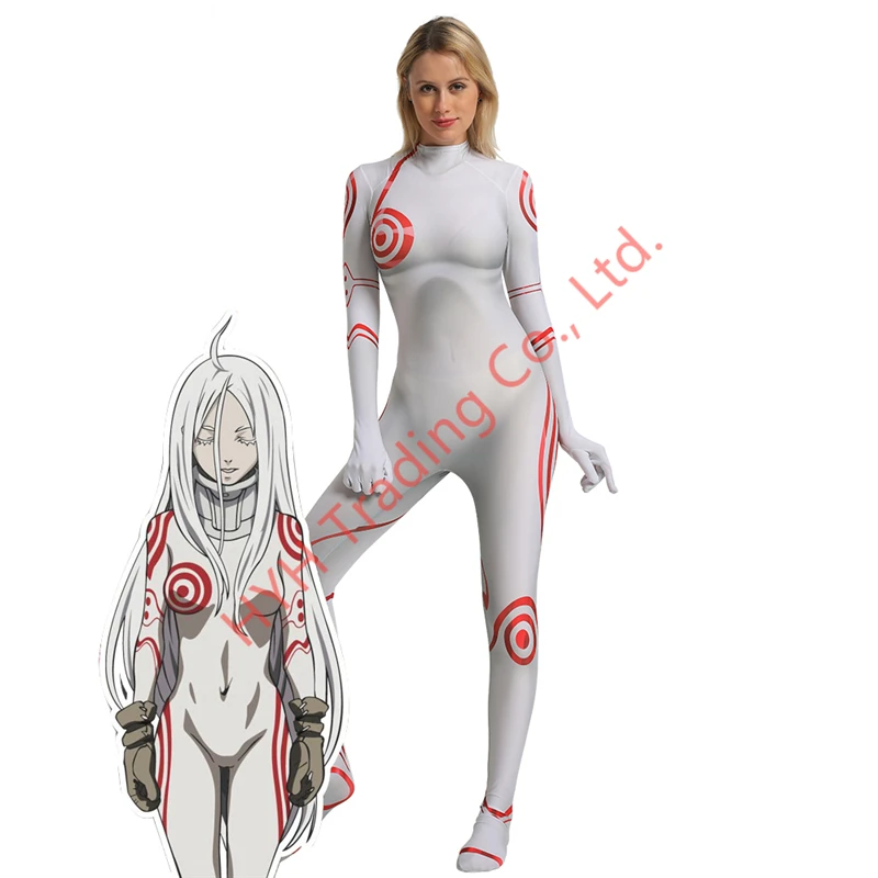 Deadman Wonderland Shiro Cosplay Costume Woman Halloween Uniform Outfit Carnival Dress Luxury |