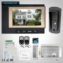 HOMSECUR " Видеодомофон Интерком безопасности Электрический Замок+ Ключи Включены: TC041 Камера+ TM702-B