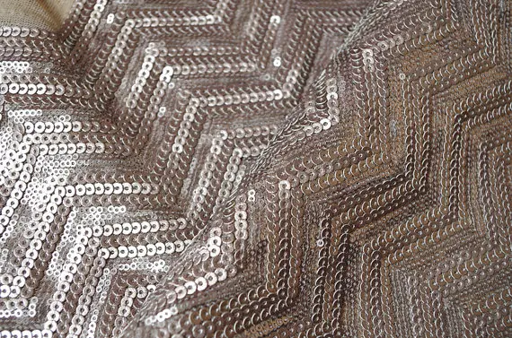 

brown chevron Sequin Fabric Luxury Costume Fabric 5yards