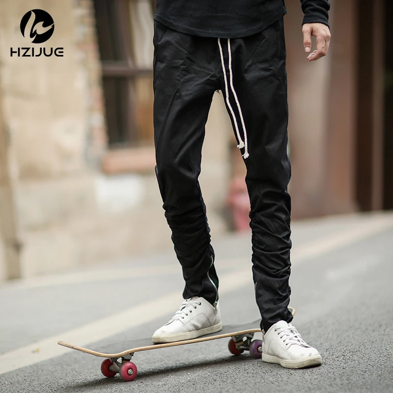 Justin bieber seitlichem reißverschluss Männer slim fit Lässige Herren Hip Hop jogger biker hosen Beute Jogginghose röhrenhose strahl fuß hosen