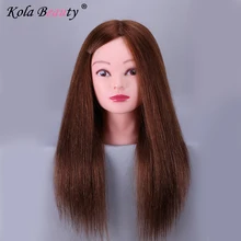 45 CM Cabeza de Maniquí de Cabello Falso Pelo de Peluquería Cabezas De Muñecas muñeca Educativa de Formación Cosmetología Maniquí con Cabello Humano 100%