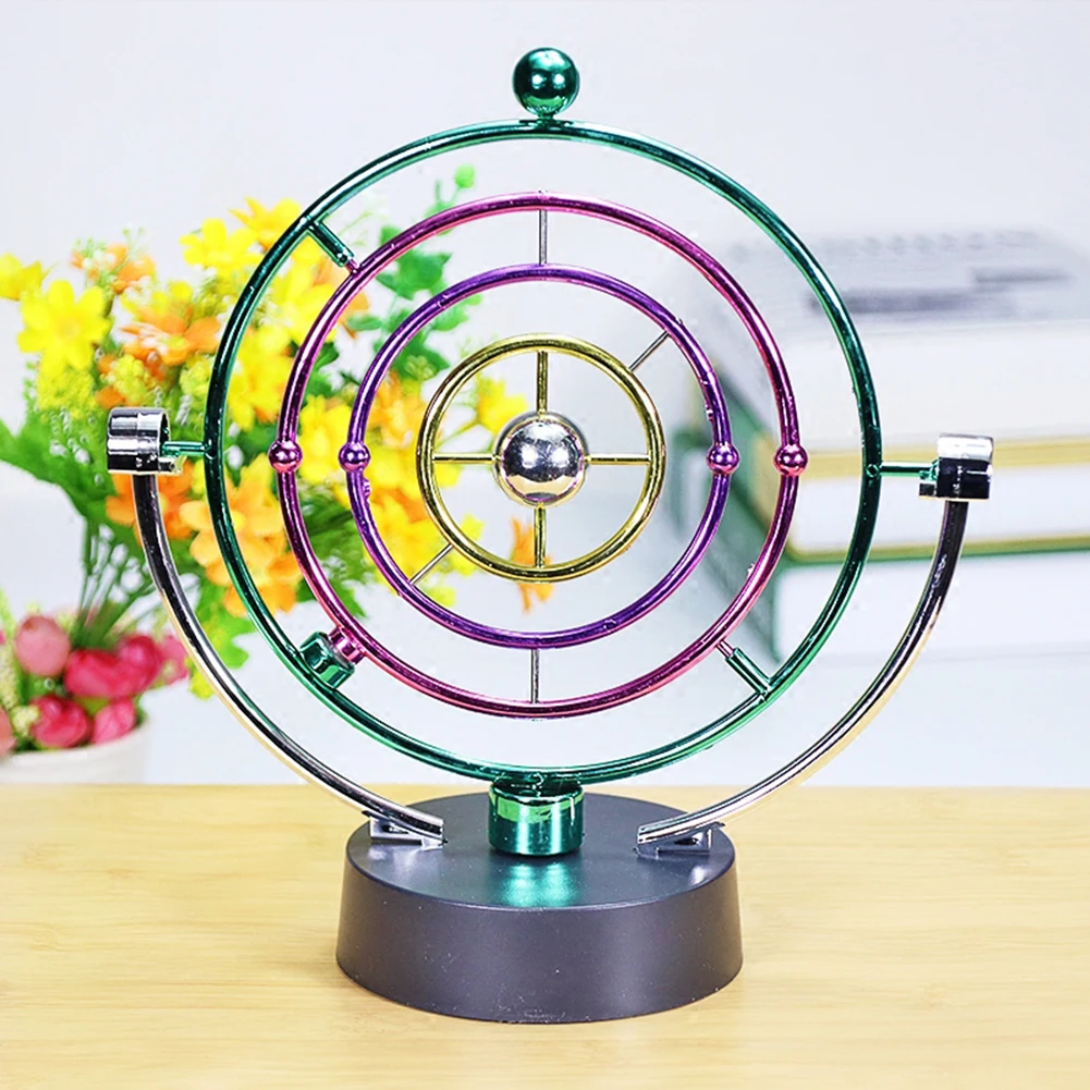 

Colorful Tellurion Metal Electromagnetic Pendulum Perpetual Instrument Model Home Desktop Office Decor Miniatures Best Gift