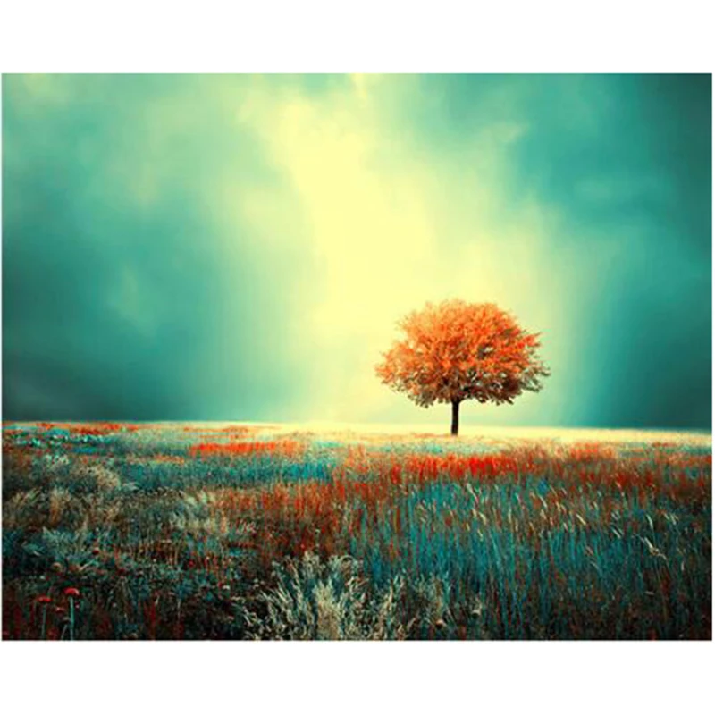 Mosaic Colorful Tree Gift DIY Manual 5D Diamond Embroidery Craft Painting Bright Rhinestones Wall Arts Decor CC479 | Дом и сад