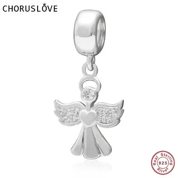 

Choruslove 925 Sterling Silver Angel of Love Pendant Bead Valentine's Day Charm fits Pandora Bracelets for Girl Gift SS3648