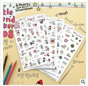 Корейский стиль DIY Скрапбукинг Дневник украшения телефона бумажные наклейки kawaii Momoi серии ПВХ стикер детский подарок