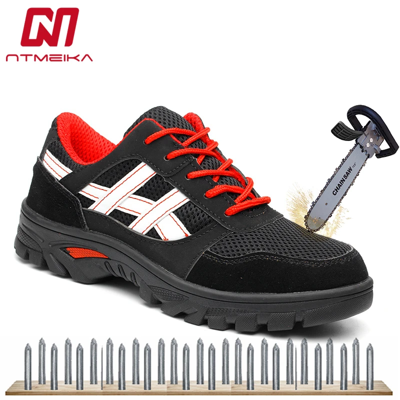 

Breathable Men Safety Shoes Steel Toe Lightweight Mesh Work Shoes Safety Boots Big Size 35-45 Work Boots For Men MB-125