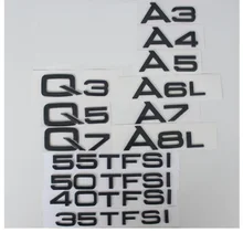 Brillante brillo negro trasero tronco cartas insignia emblema emblemas para Audi A3 A4 A5 A6 A7 A8 A4L A6L A8L Q3 Q5 Q7 35 40 45 50 55 TFSI