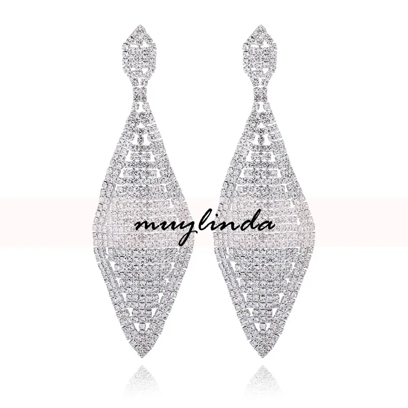 Muylinda Rhinestone кисточкой серьги Свадебные падение хрустальные серьги Свадебные украшения себе аксессуары для серег для Для женщин - Окраска металла: No.2