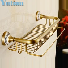 HOT SELLING, antique brass Bathroom towel holder, towel rack, solid brass towel rack with hooks,bathroom corner bastket shelf