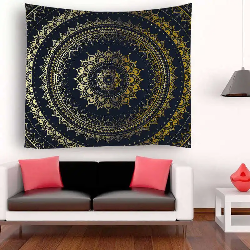 Indian Flower Printed Decorative Macrame Wall Hanging Mandala Tapestry Beach Bedspreads Indian Carpets Boho Wedding Decoracion