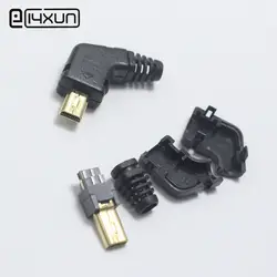 1 компл.. Mini USB 8 Pin Сварка штекер 8 P позолоченный угловой разъем 4 в 1 DIY черный вилки для цифровой камеры