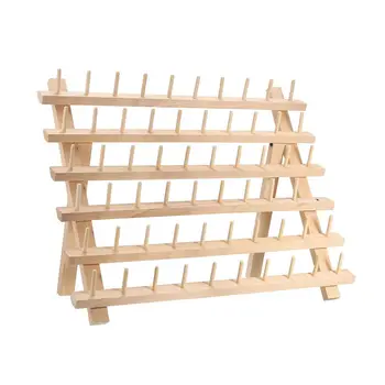 

IALJ Top 60 Spool Wooden Thread Rack and Organizer for Sewing Quilting Embroidery