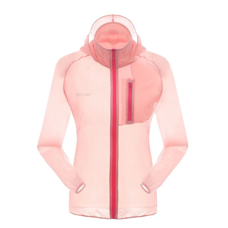 Women Green Raincoat Jacket Cycling Running Camping Hiking Anti-UV Jacket Windproof and Water-resistant Cycling Windbreak