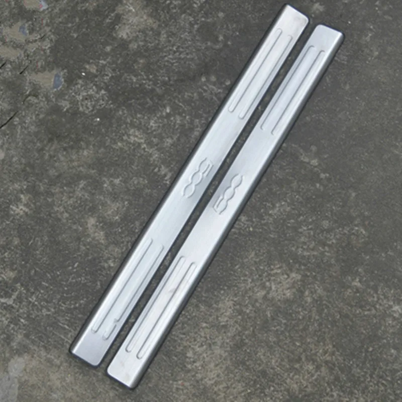 

High quality Stainless steel Door sill scuff plate Guards cover trim for Fiat 500 / 500C Car styling