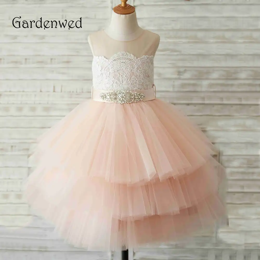 Pink Champagne Flower Girl Dress