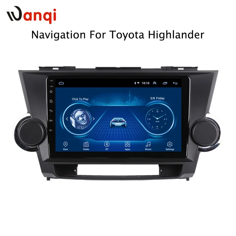 

9 inch Android 8.1 2.5D Tempered HD Touchscreen Radio for Toyota highlander 2009-2014 with Bluetooth USB WIFI support SWC