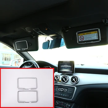 

For Mercedes Benz A C CLA GLC GLE ML GLA Class Accessory W205 X204 Chrome Car Interior Make Up Mirror Decoration Trim 2 Pcs