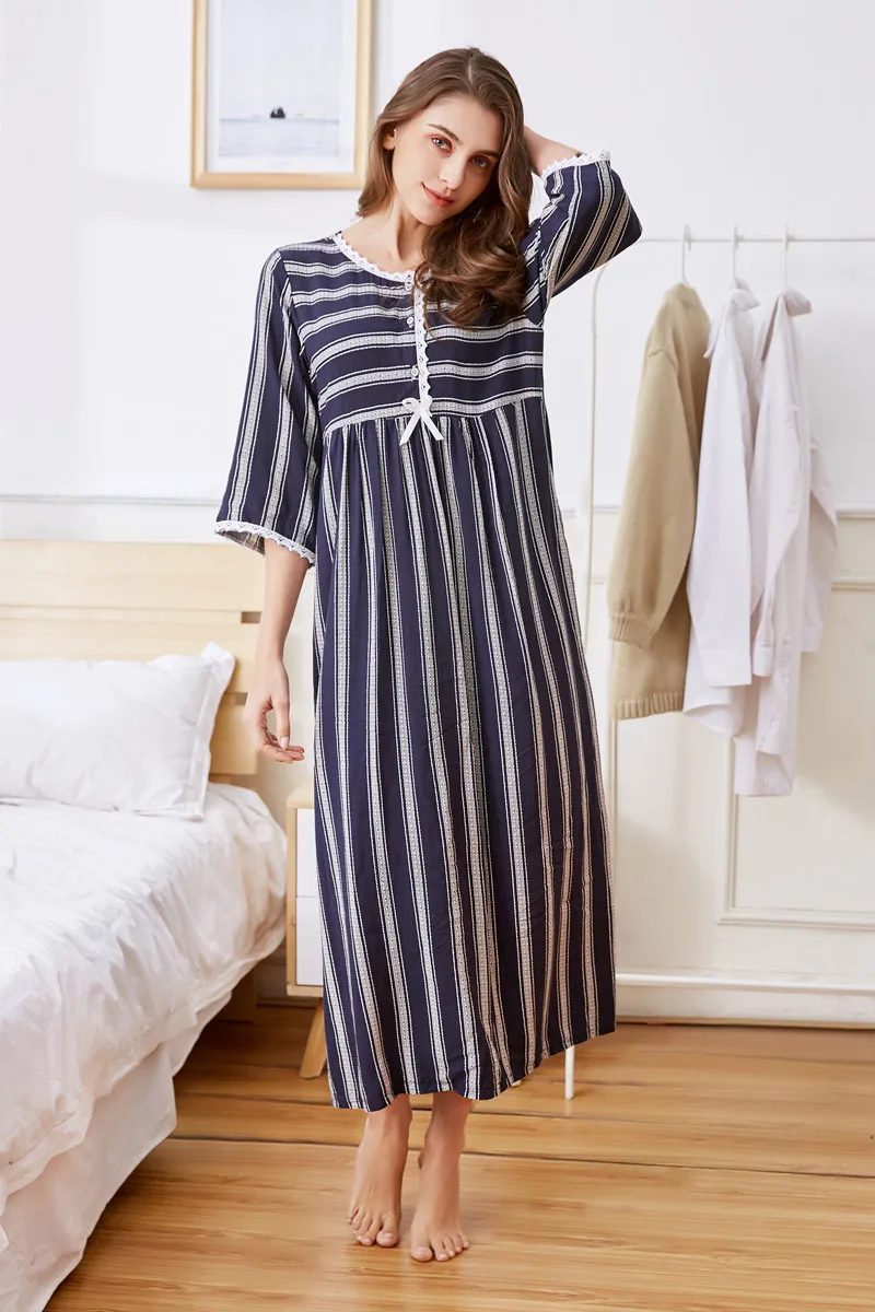 Summer Homewear Nightgown Women Princess Night Sleepwear Loose Cotton Half Sleeve Elegant Comfortable For Sleep Plus Size