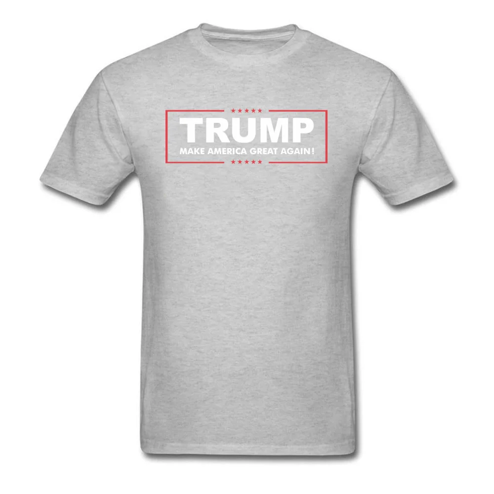 Tops Shirt Donald Trump Logo Lovers Day Fitted Funny Short Sleeve 100% Cotton O Neck Men's Top T-shirts Funny Tee-Shirt Donald Trump Logo grey