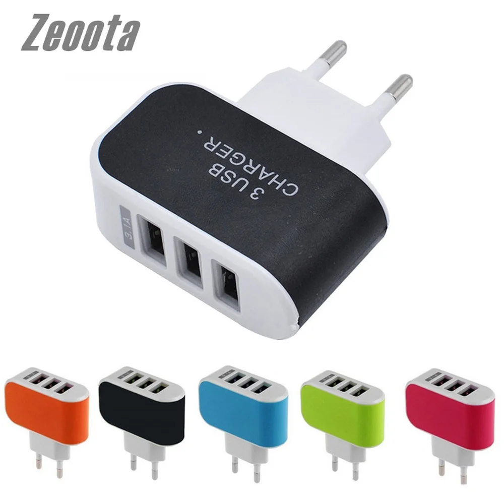 Zeoota Смарт настенный Зарядное устройство 3 Порты usb несколько 5 В 3A ЕС Plug адаптер