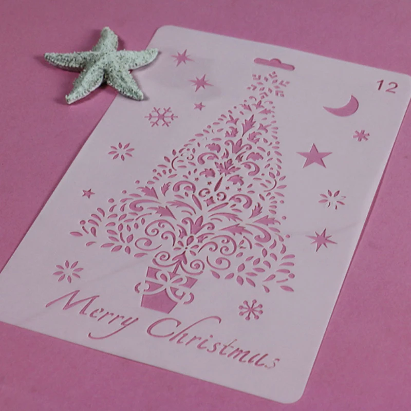 

Christmas Stencils Reusable For Wall Stencil Reusable Scrapbooking Embossing Paper Card Christmas Stencil For Drawing Stencils