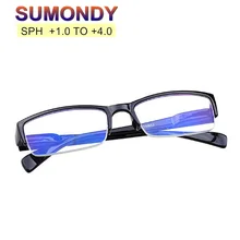 SUMONDY черные полуоправы очки для чтения женщин мужчин высокое качество бизнес Анти-усталость анти-излучения пресбиопии очки G157