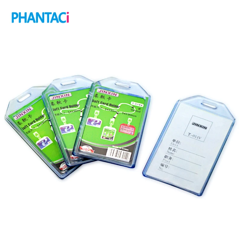 

10 pcs/lot Vertical Plastic ID Card Badge Holder 10.5x6cm Clear Exhibition ID Name Card Holders Office Supplies
