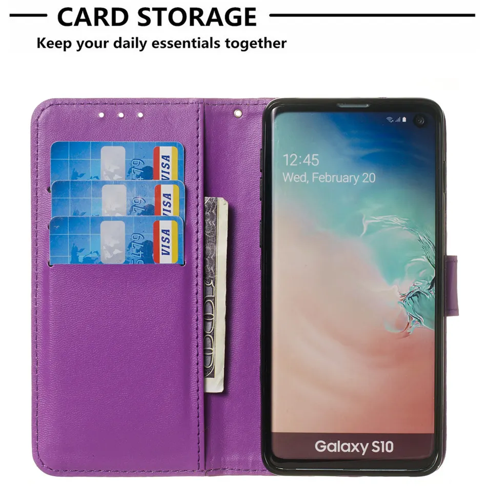 Винтаж чехол для samsung Galaxy j6 j4 j2 Core j3 j5 j7 A6 A8 плюс A7 j8 A10 A50 один Цвет бумажник чехол P01Z