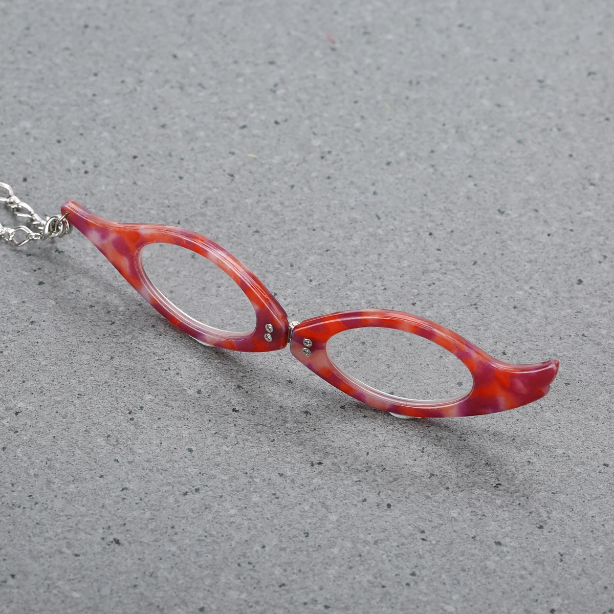 Charms Reading Glasses Pendant Necklace Shellhard Long Chain Colorful Frame Folding Magnifier Holder Necklaces Older Jewelry