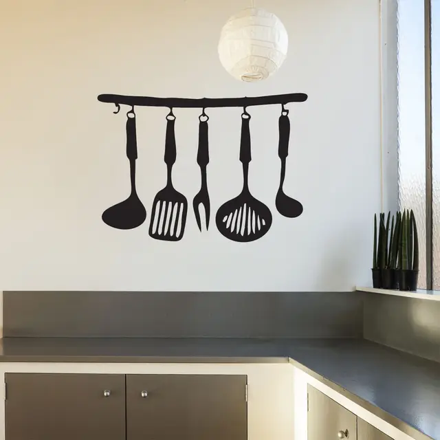 Cooking Utensils Kitchen Wall Decal Sticker Art Vinyl Mural Home Decor