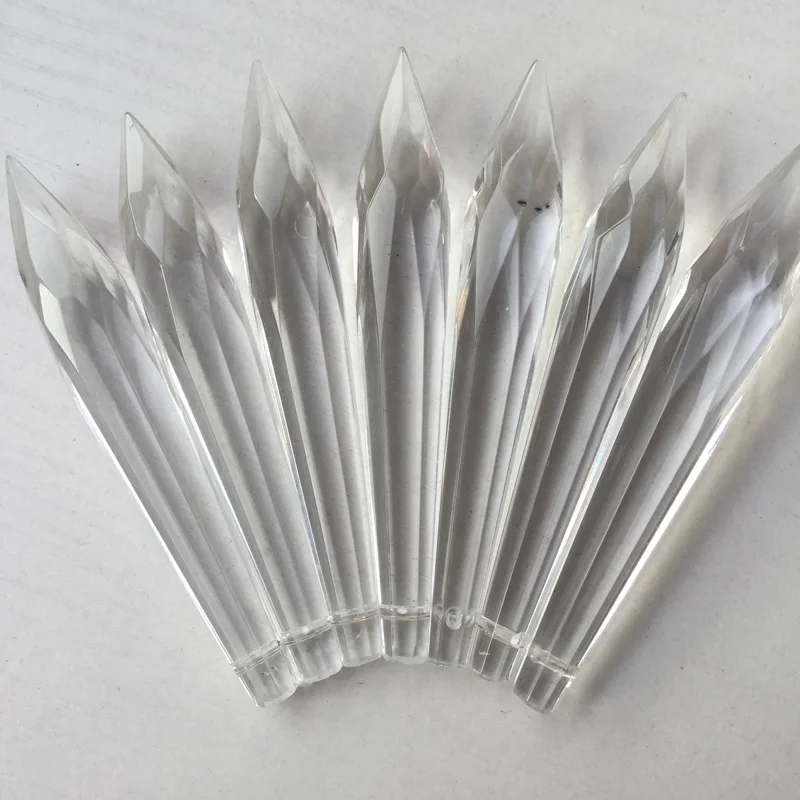 

Free Shipping 76mm 10pcs/lot Clear Glass Crystal Icicle drop Prism Chandelier Parts for Wedding Party Supplies & Home Decoration