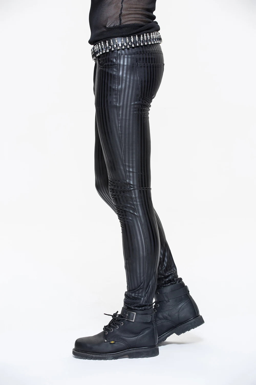 Devil модные панк мужские обтягивающие брюки в стиле стимпанк черные повседневные обтягивающие брюки в полоску обтягивающие брюки